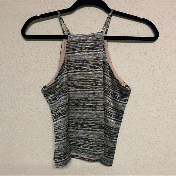 *MUST GO MAKE OFFER* Bar III Jacquard Dusty Olive halter top medium - Picture 5 of 5